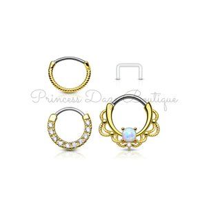 Gorgeous Gold 4 Pcs Set for Septum, Nose and Cartilage Piercings